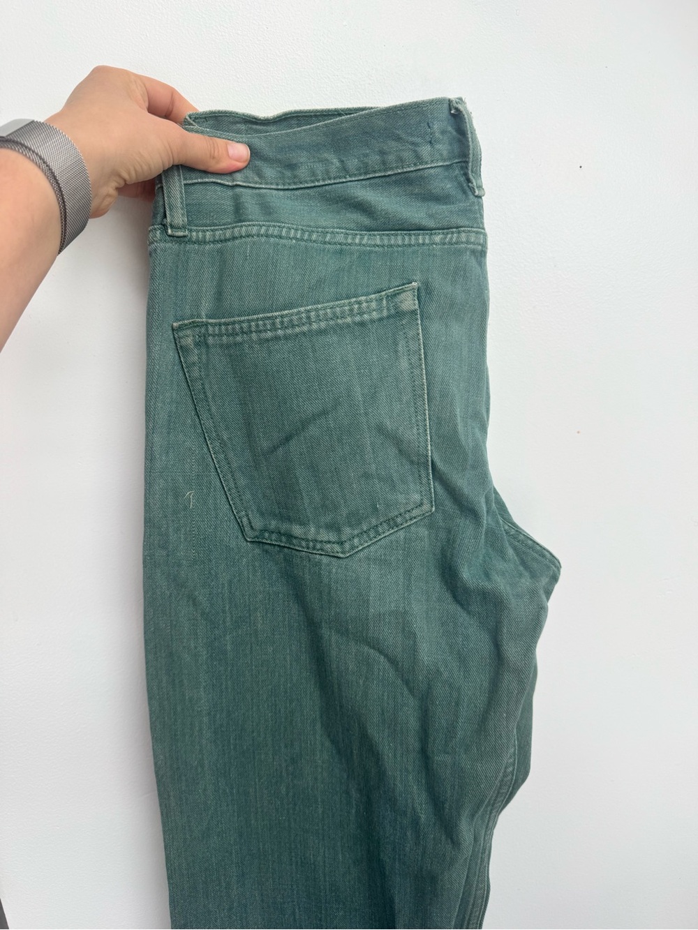 Industry of all nations - Slim Straight Men’s Jeans in Green - Picture 2 of 9